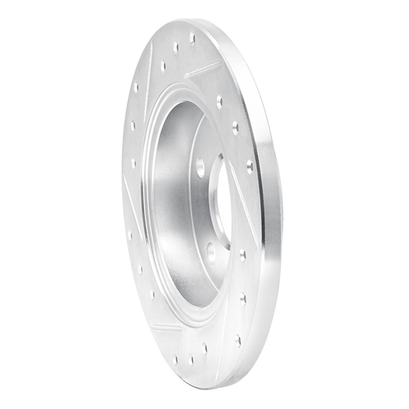 Ford Taurus SHO Brake Rotor (1) - Rear Right - R1 Concepts - Drilled & Slotted - Silver - `93-`05